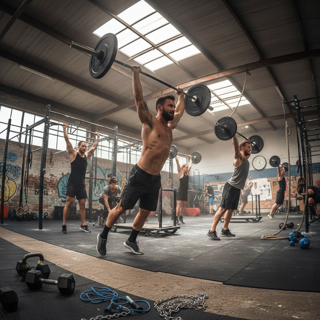 Game of Titans Championship - CrossFit athletes in intense training session