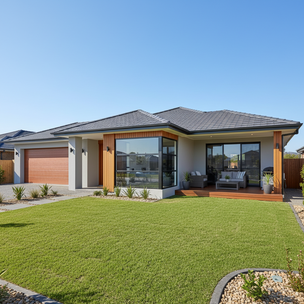 New build four-bedroom family home in North Lakes Brisbane with covered alfresco and double garage