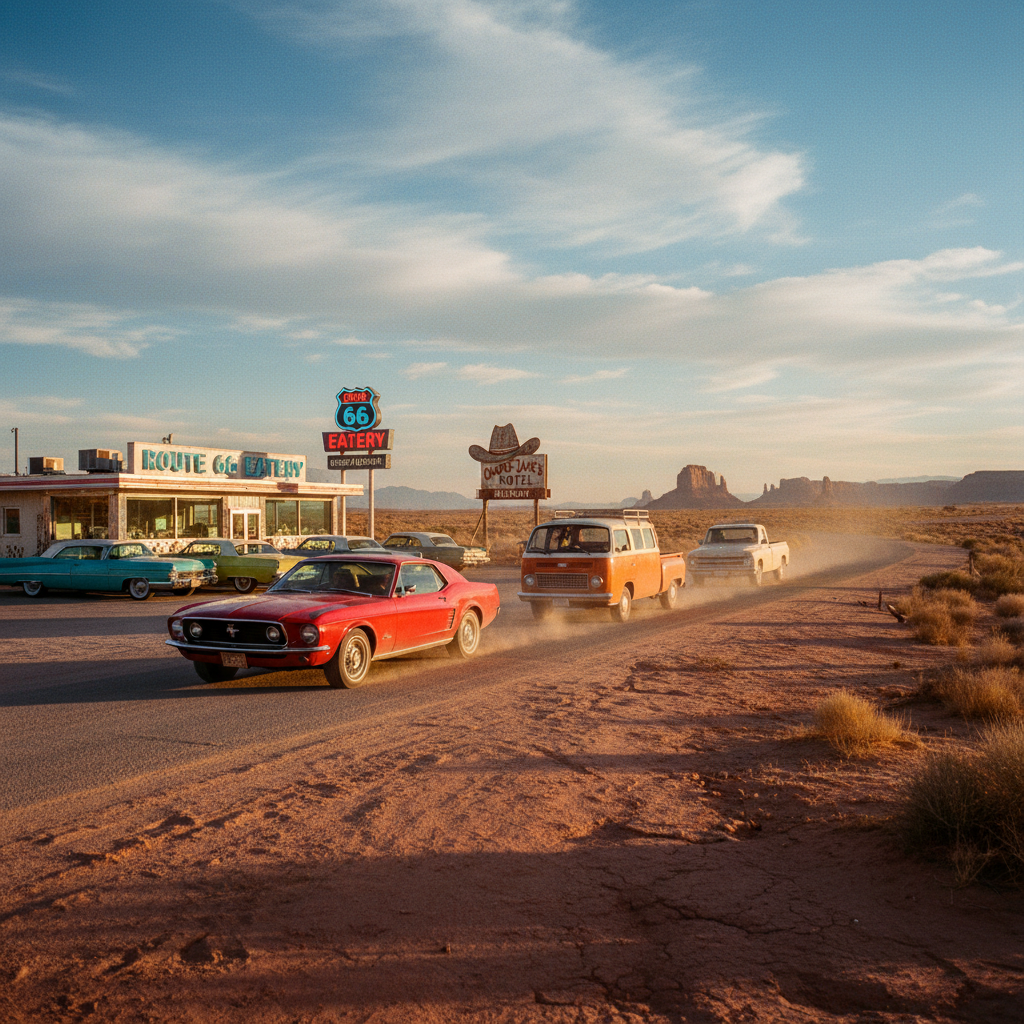 Video thumbnail: Vintage 1970s road trip through the American Southwest, dust roads, roadside din