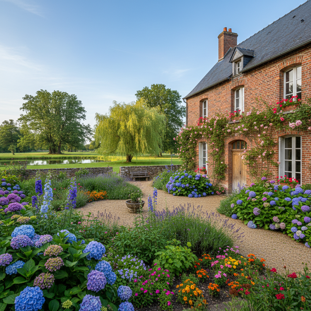 Capture vidéo TikTok Stephy: visite d'une maison solognote en brique rouge avec jardin verdoyant