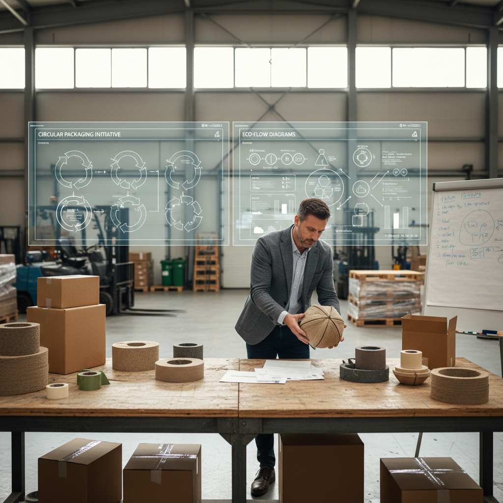 Supply chain professionals reviewing sustainable logistics and distribution strategies in a modern warehouse