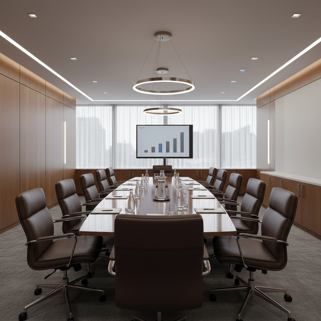 Executive boardroom with panoramic view of Hong Kong harbour
