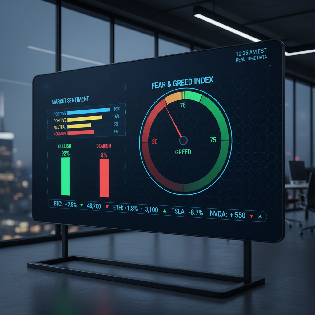 Market analysis dashboard with stock trends and financial indicators