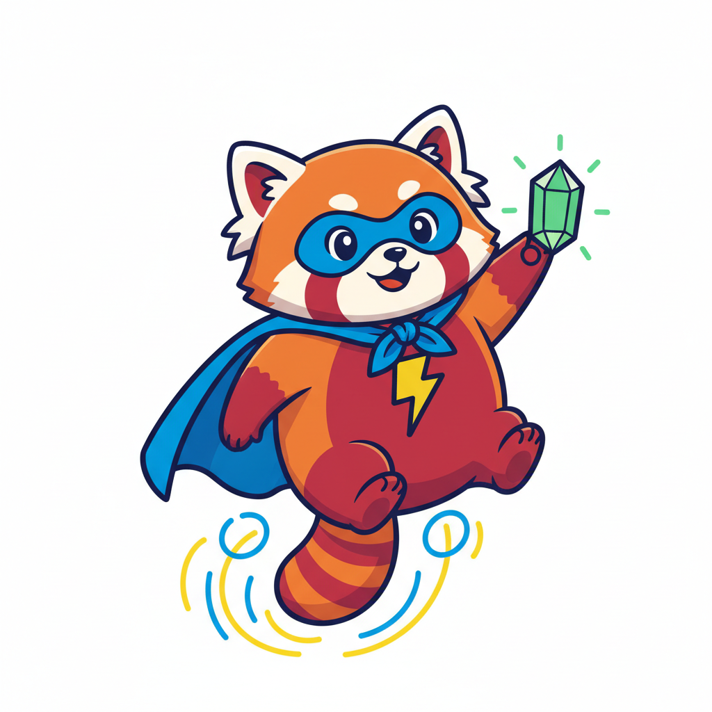 Vibrant digital illustration with bold colors on a light background, colorful character artwork