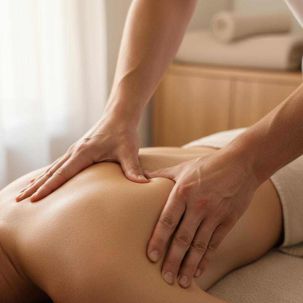 Interior of Unwind studio in Nashville, TN showing Tension Relief Deep Tissue treatment room