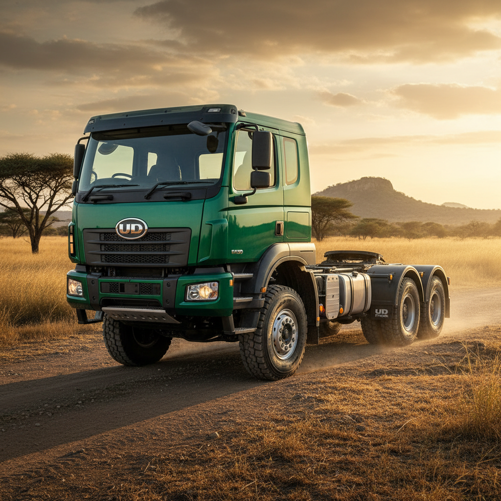 Heavy duty truck on East African highway representing Baninvest spare parts coverage