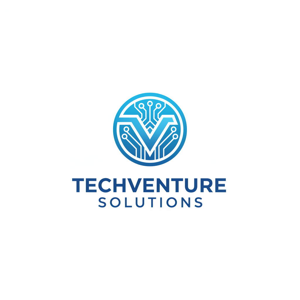 TechVenture Solutions company logo with blue and white color scheme
