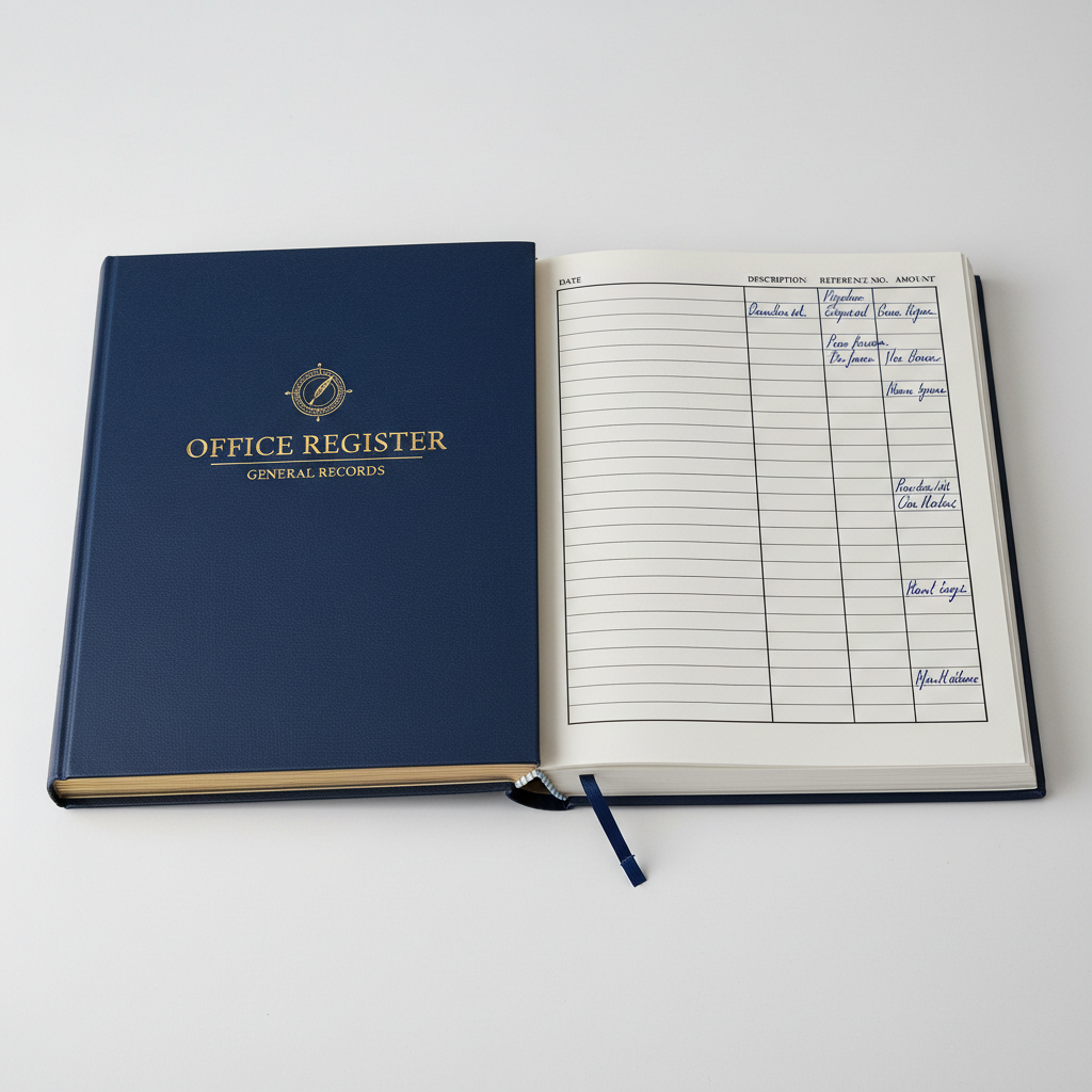 Large register book for office record keeping