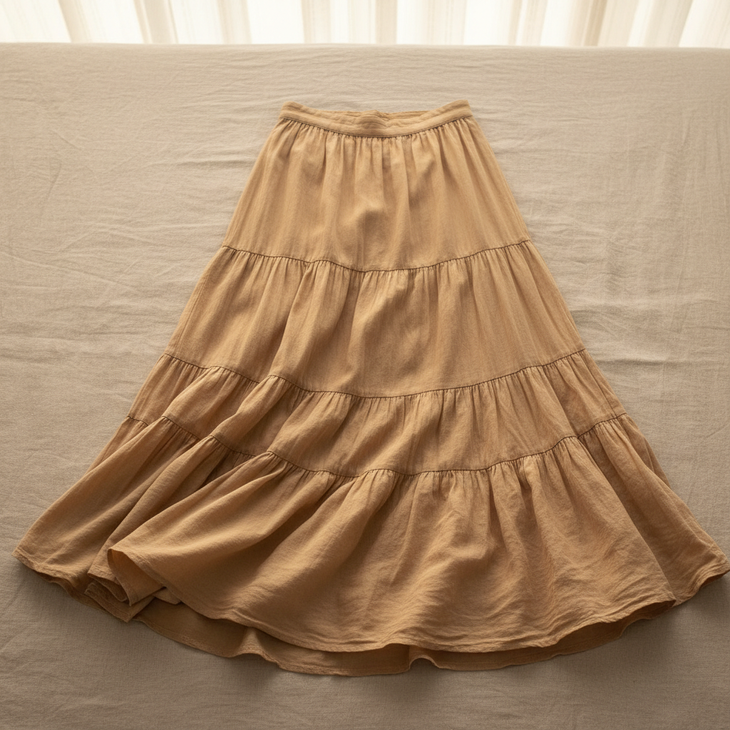 Flowing maxi skirt in desert sand tones