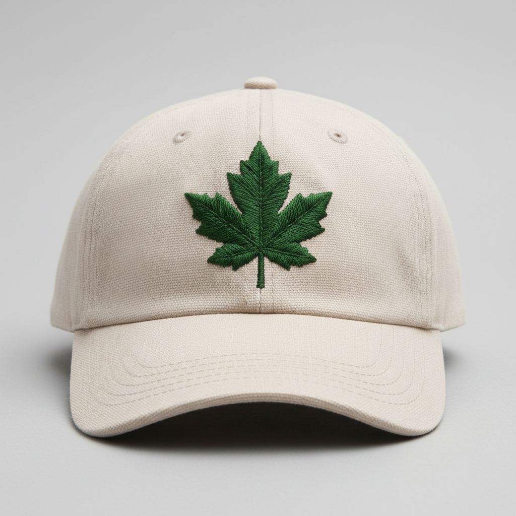 Natural off-white unbleached cotton cap, raw texture, no dye, clean and minimal