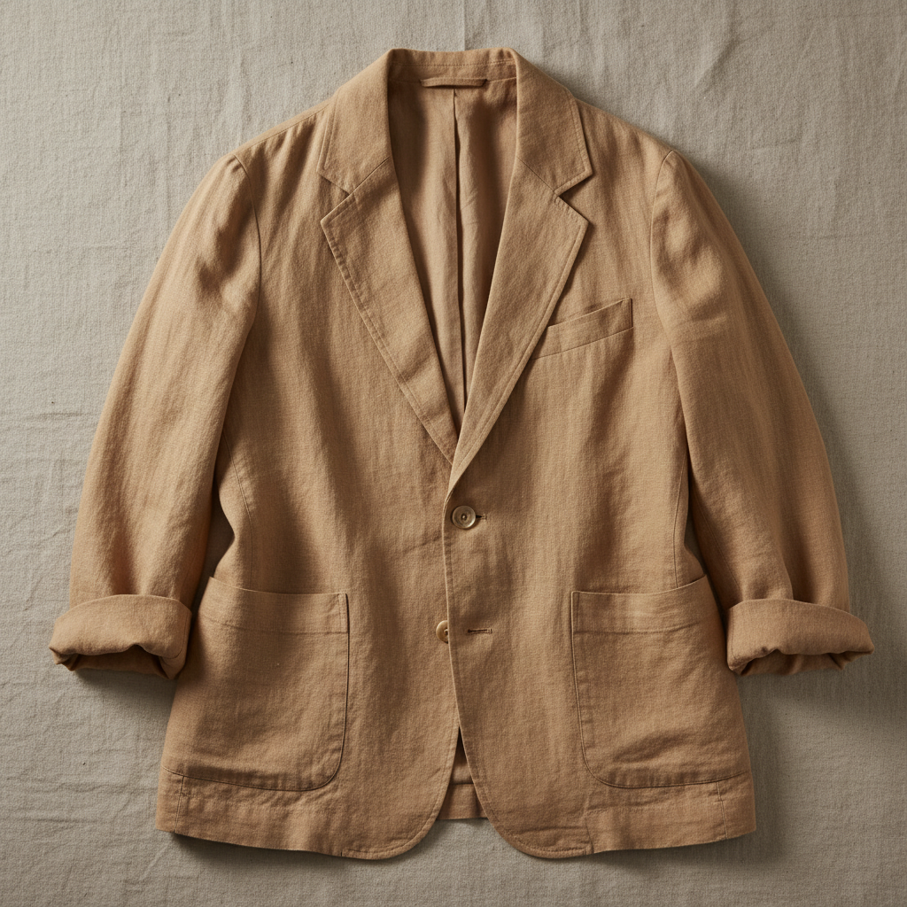 Linen blazer in sand color, product thumbnail