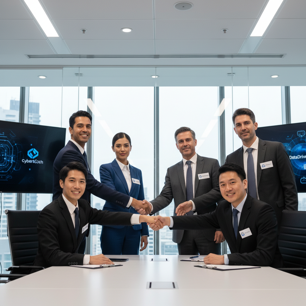 Executive handshake at construction industry dinner event