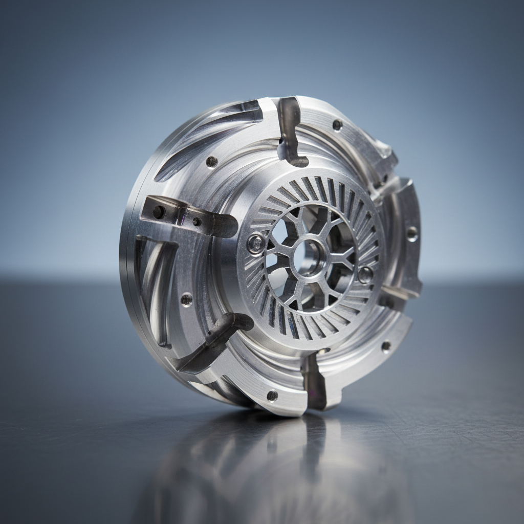 Precision turned and milled aerospace component showing complex geometry with multiple features machined in single setup