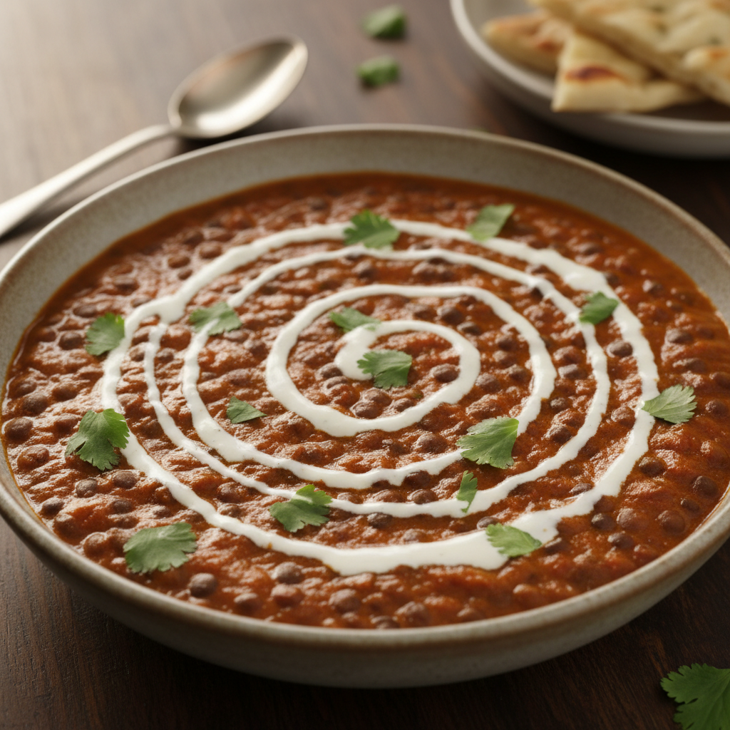 Dal Makhani, vegetarian Indian dish, warm food photography
