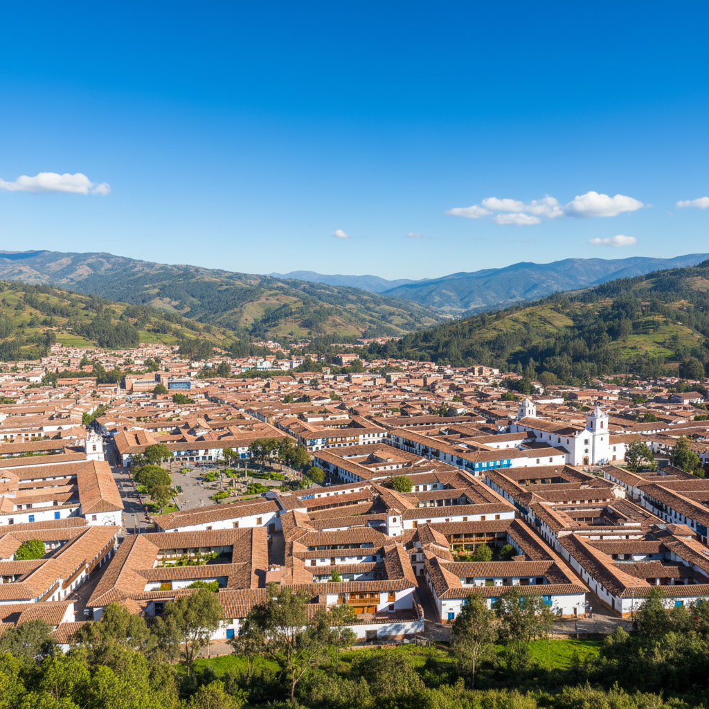 Vista panorámica desde el Cerro Santa Apolonía sobre la ciudad colonial de Cajamarca y el valle verde circundante