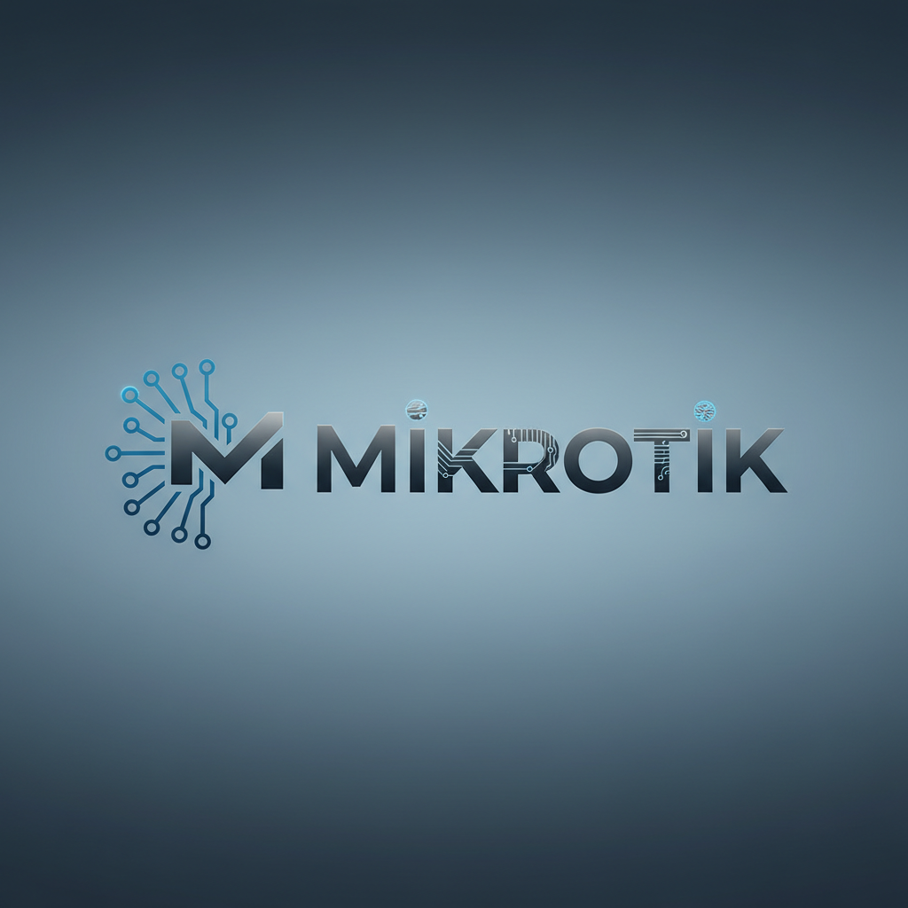 Mikrotik company logo representing router and wireless systems manufacturer