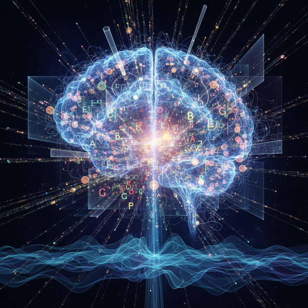 Abstract neural network visualization representing generative AI
