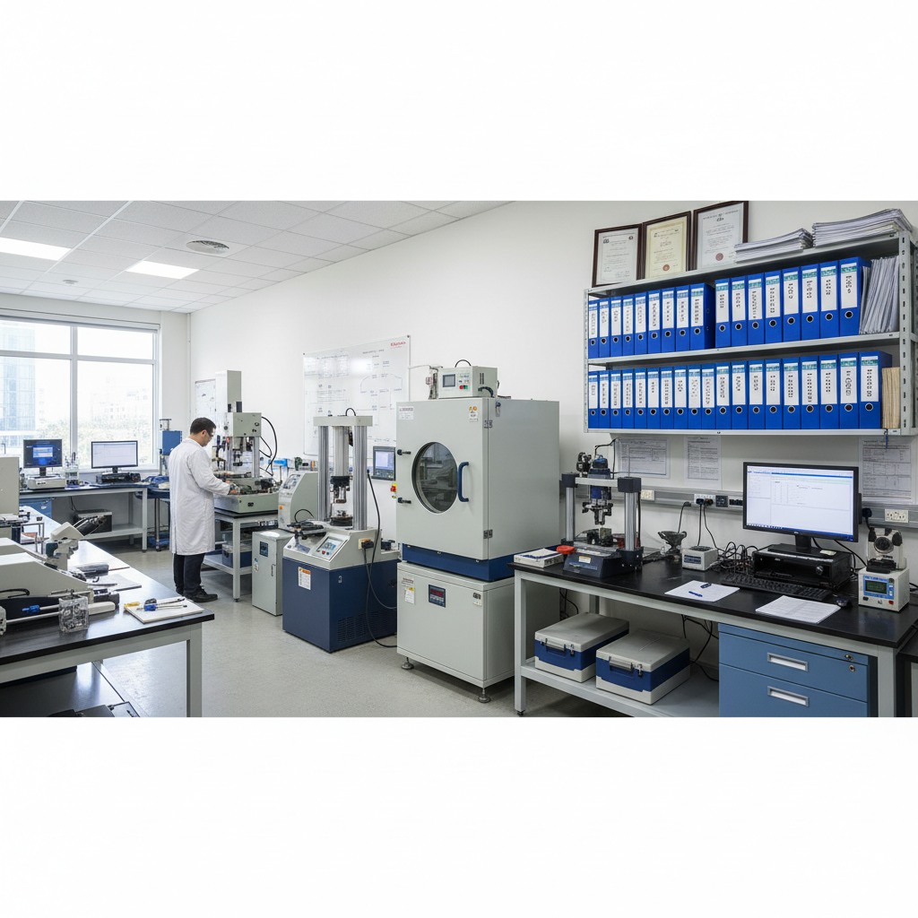 Modern food testing laboratory with scientist in white coat using microscope and testing equipment