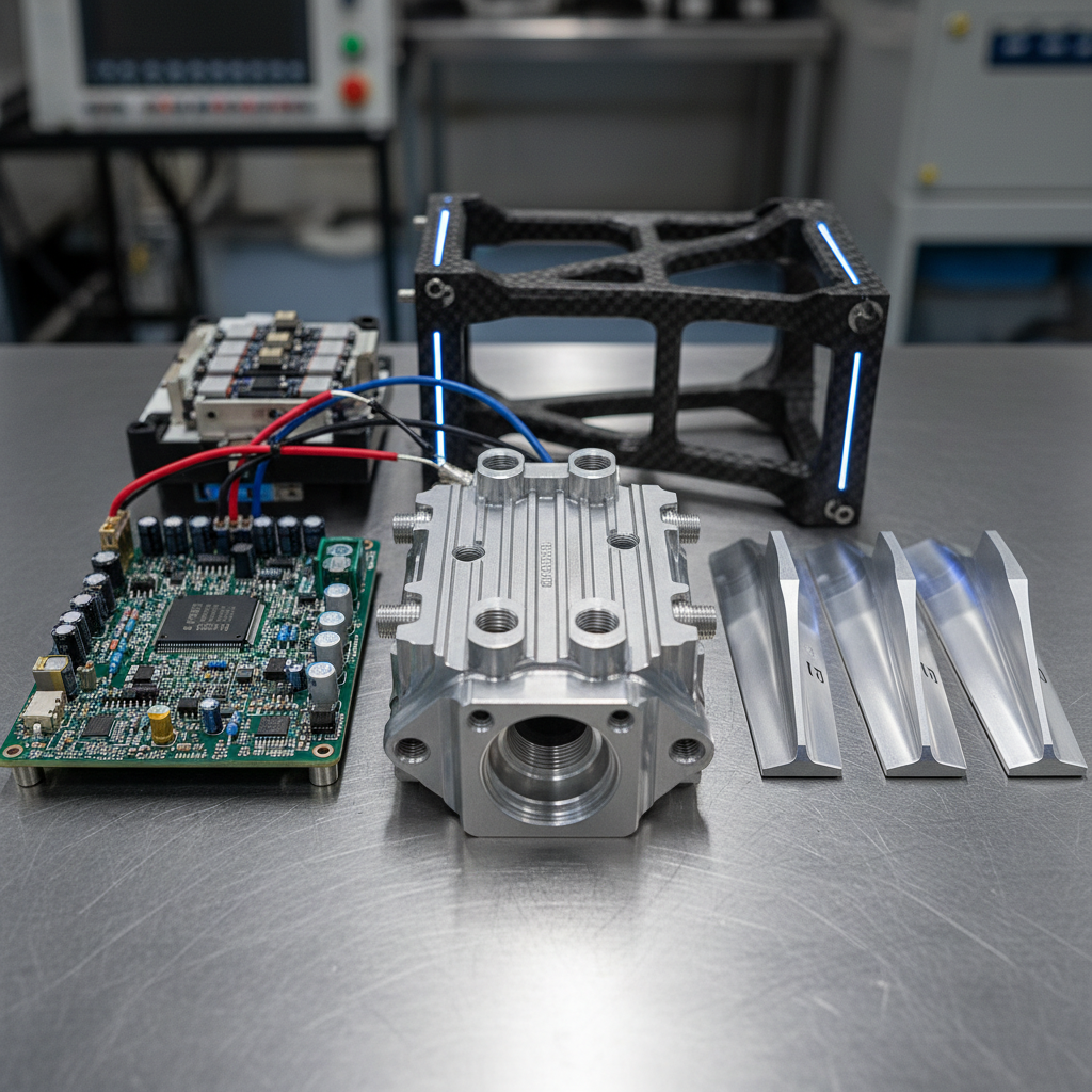 Aerospace precision manufacturing components and electronic assemblies