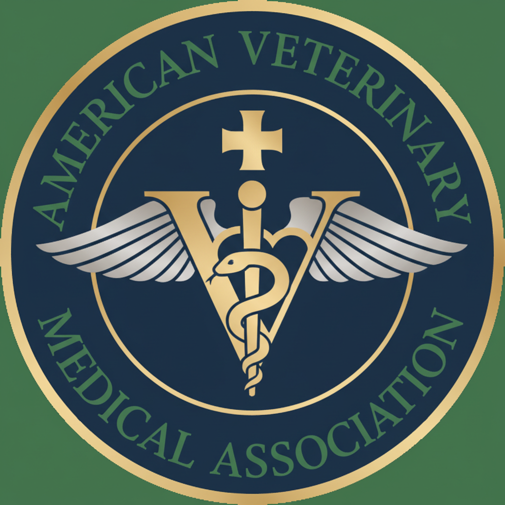 American Veterinary Medical Association logo featuring veterinary medical symbol