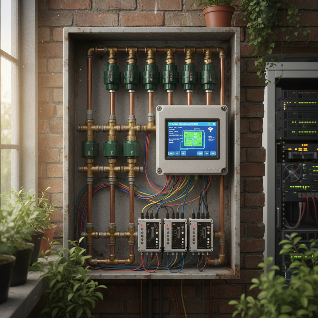 Smart pump controller with digital display and circuit boards in a modern Kenyan water system