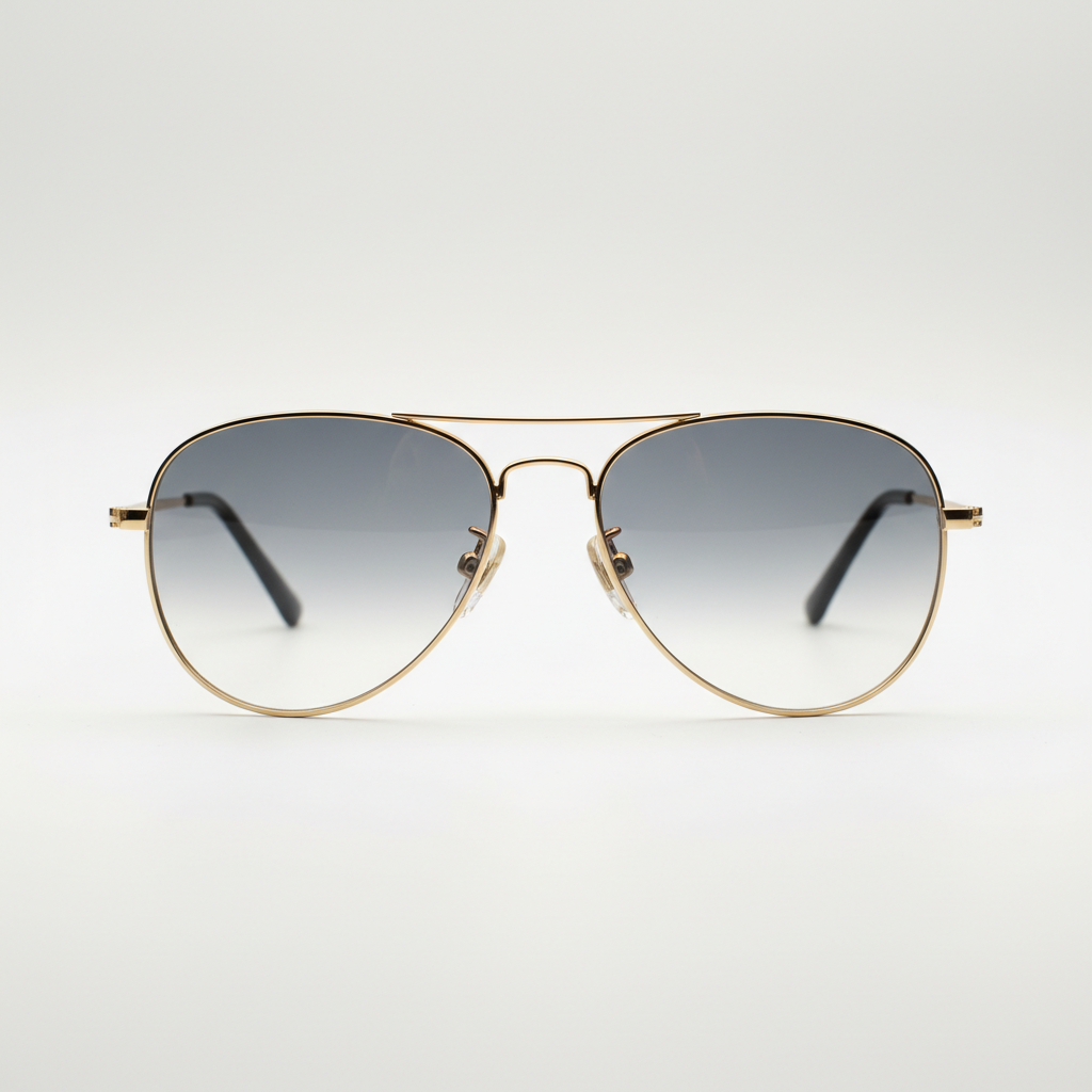 Classic gold aviator sunglasses with gradient tinted lenses