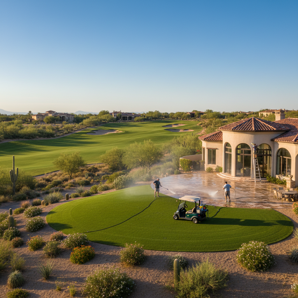 Golf course estate exterior cleaning in Silverleaf