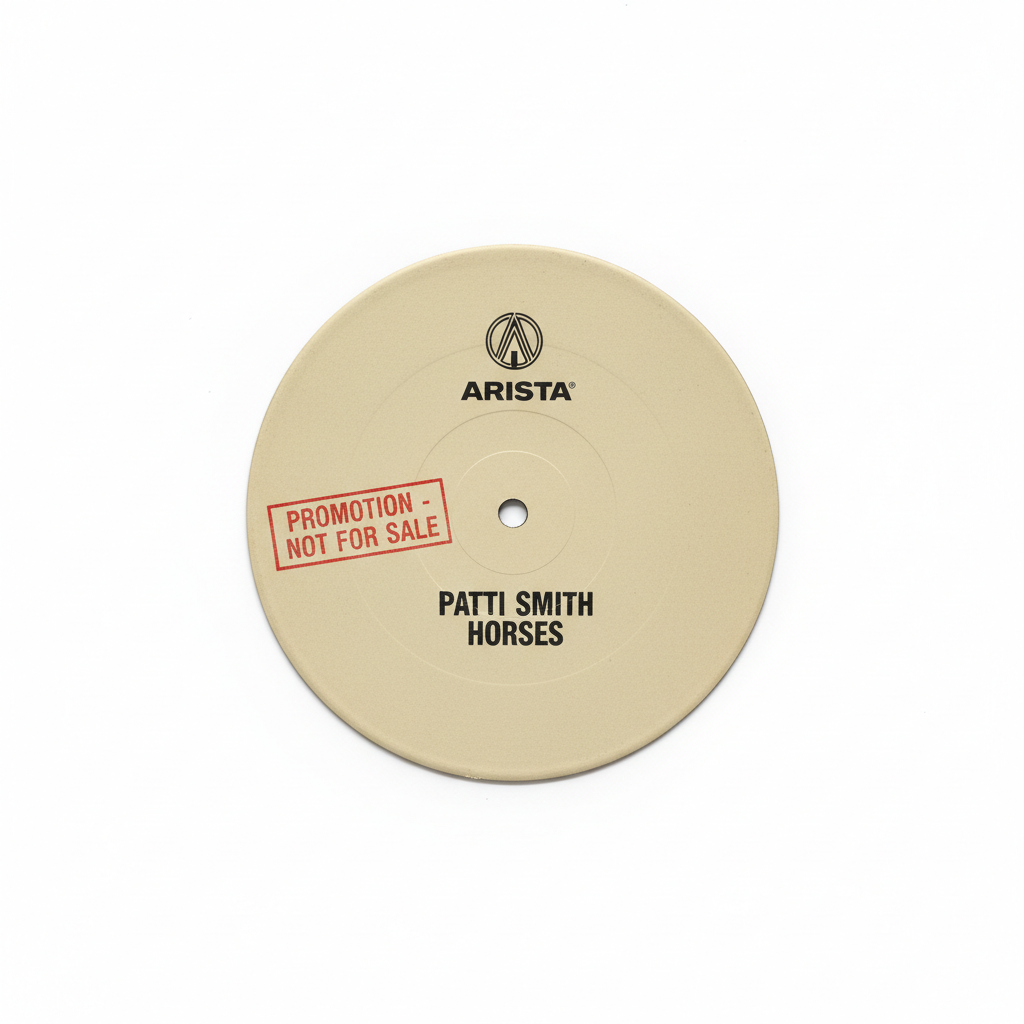 Arista Records 1975 promo copy of Horses by Patti Smith with promo stamp on label
