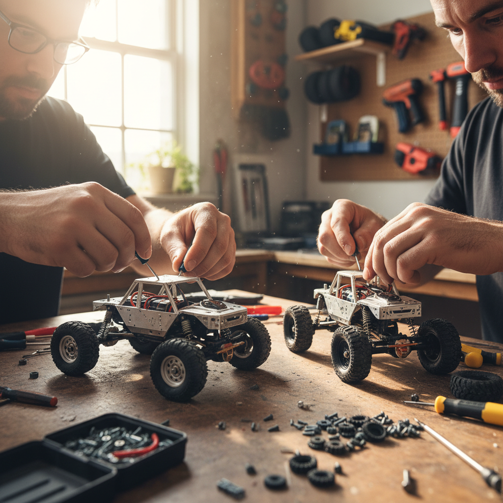 Derek and his son Owen, RC crawler builders from Denver
