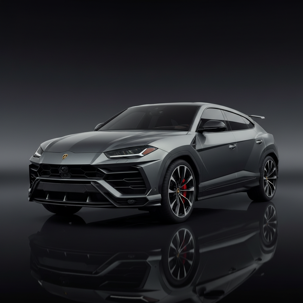 Lamborghini Urus Performante in orange on mountain pass showing aggressive SUV stance