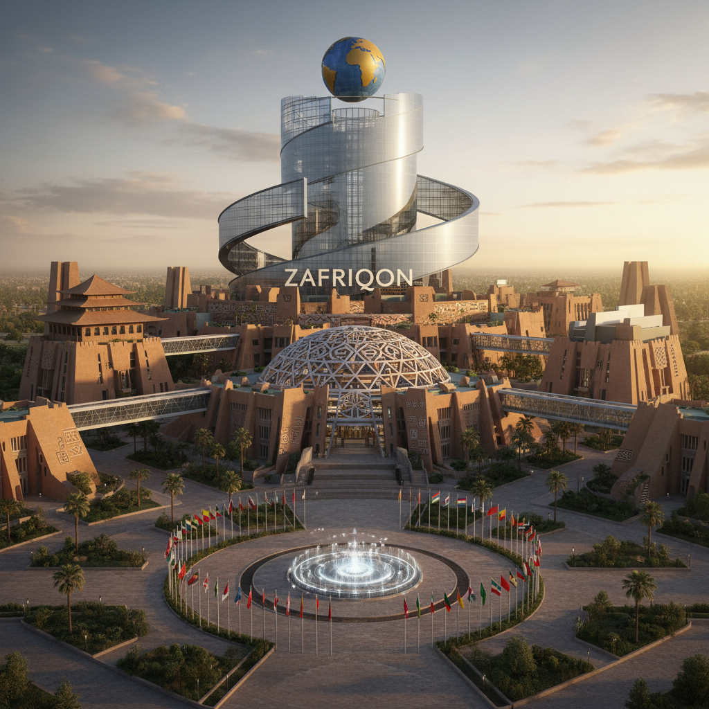 Institutional architecture representing ZAFRIQON's global reach