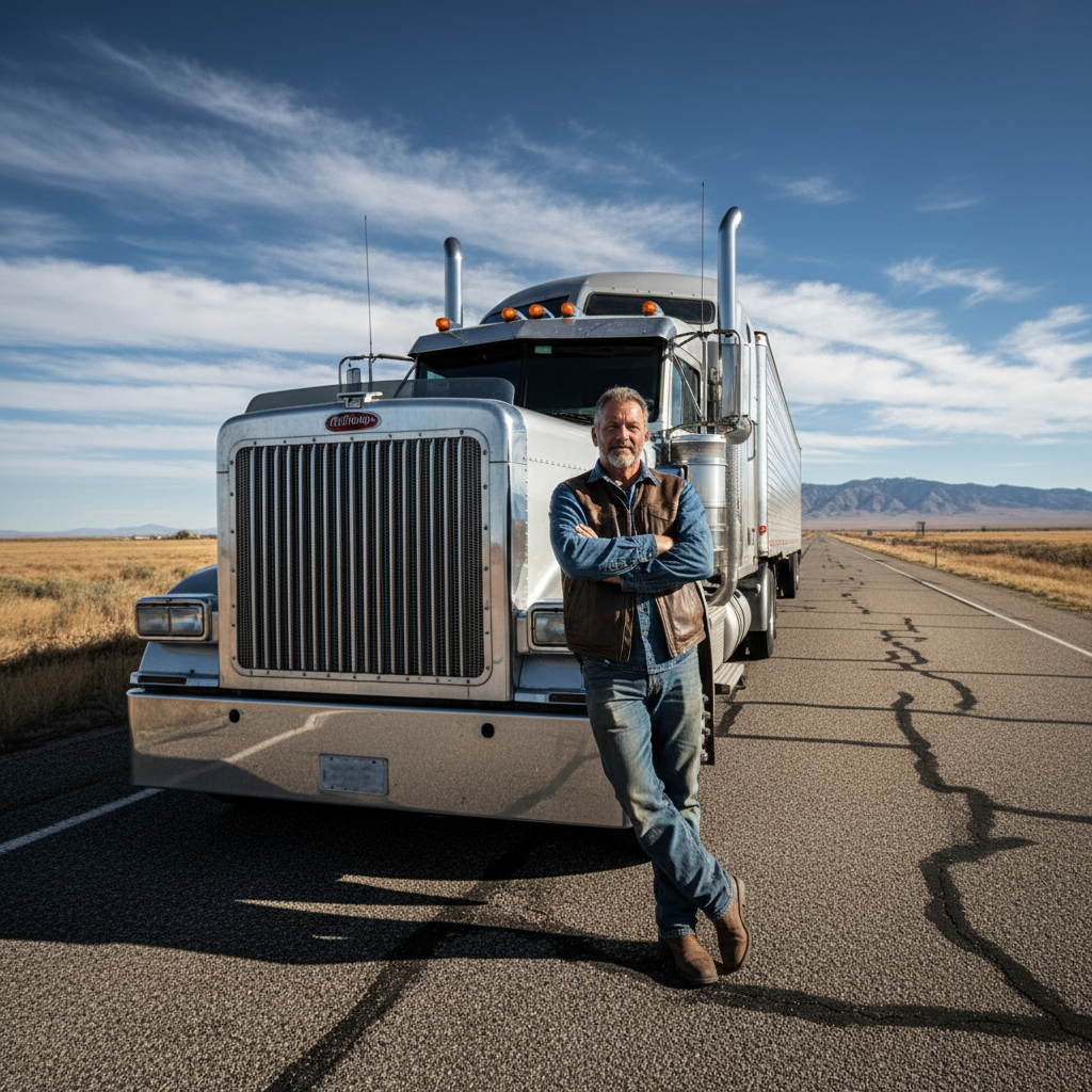 Schwertransport mit Begleitfahrzeug auf österreichischer Bundesstraße