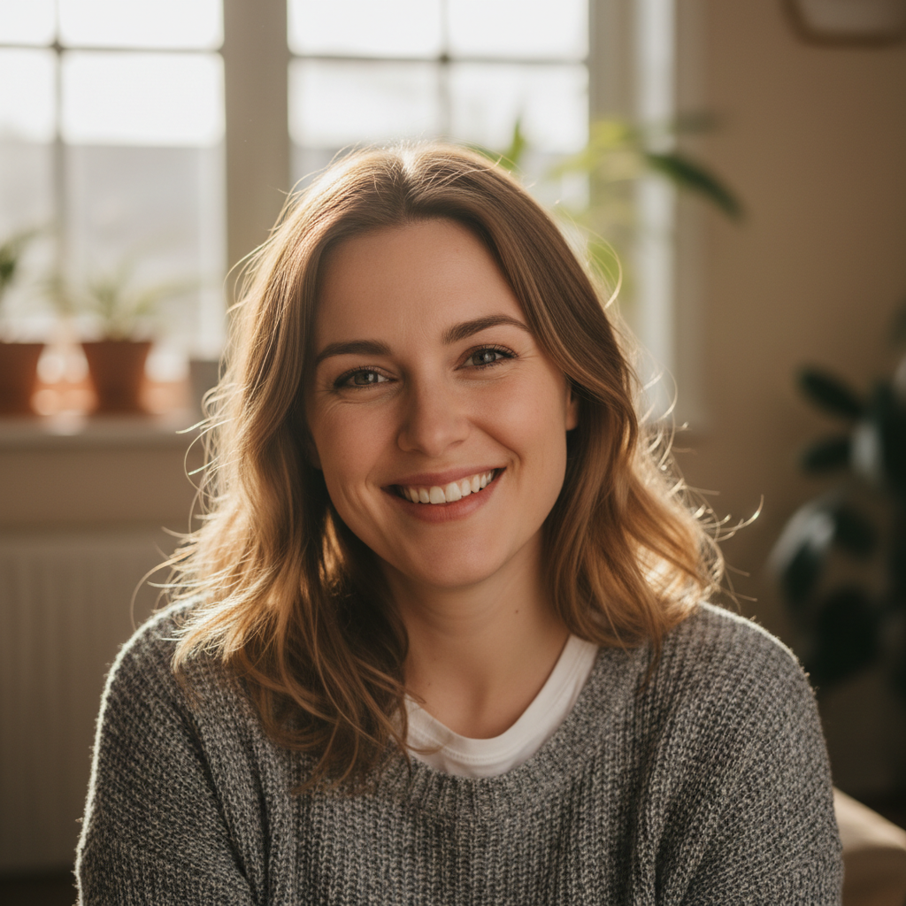 Sophie Hargreaves, satisfied FitInstall client from Islington, London, smiling portrait