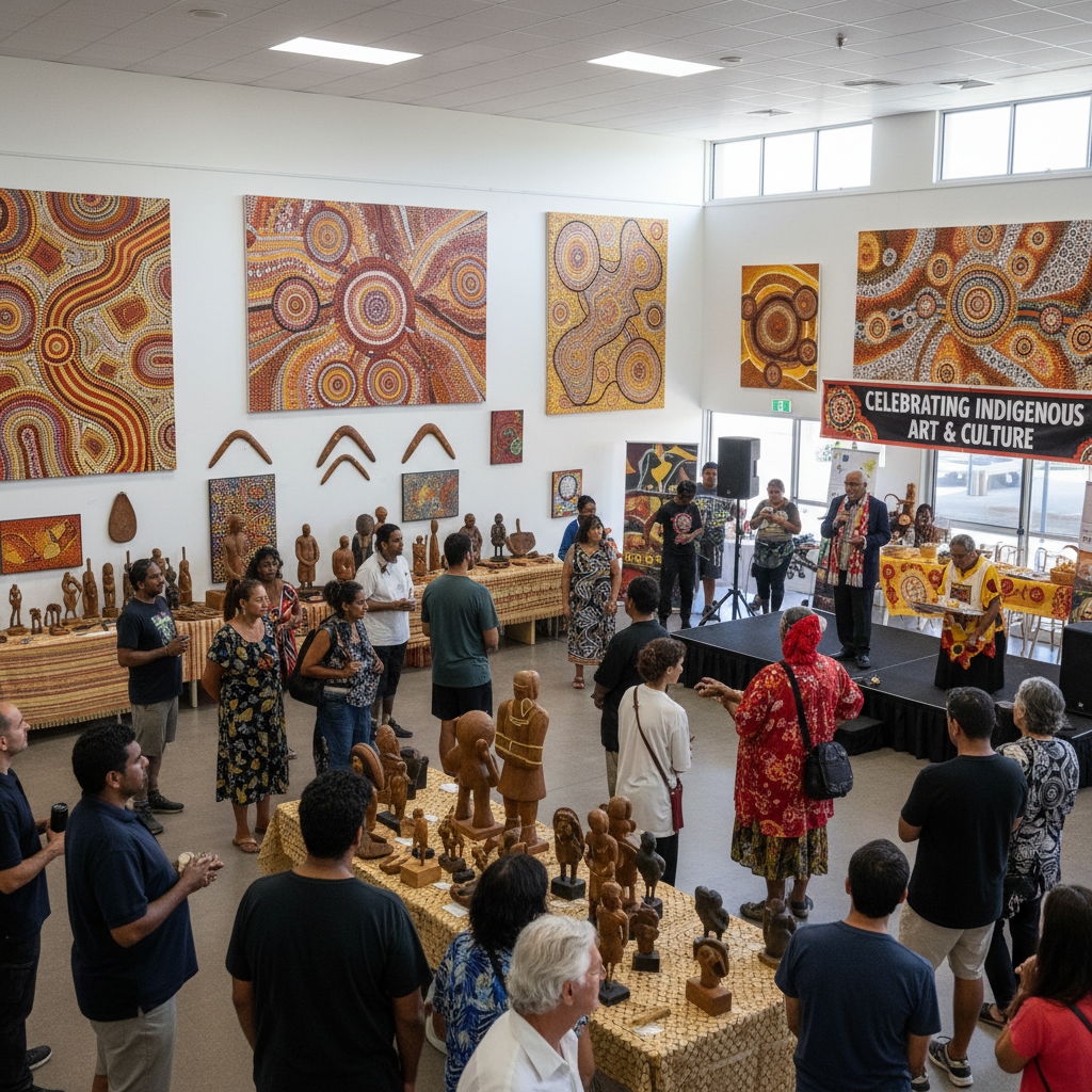 Aboriginal Australian artwork on display at community cultural event