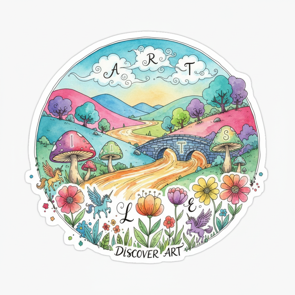 Dreamy coloring book with magical creatures and fairy tale scenes