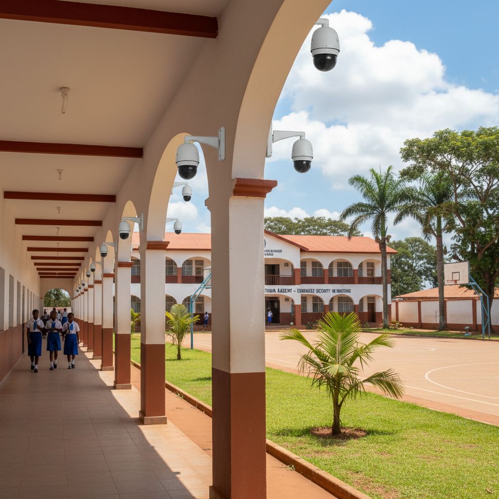 Motion detection sensors installed across school campus corridors and outdoor areas, Thika Kenya security upgrade