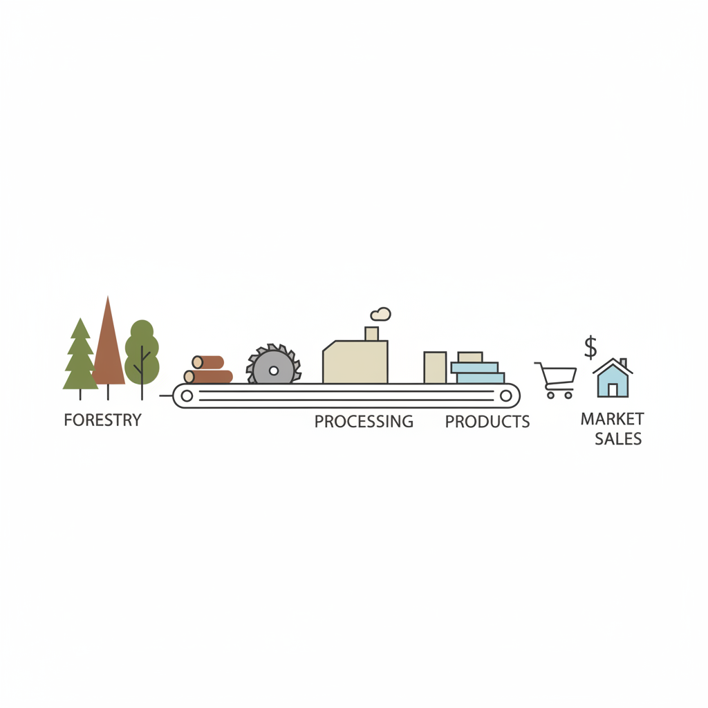 Illustration representing stable forest value chain marketing