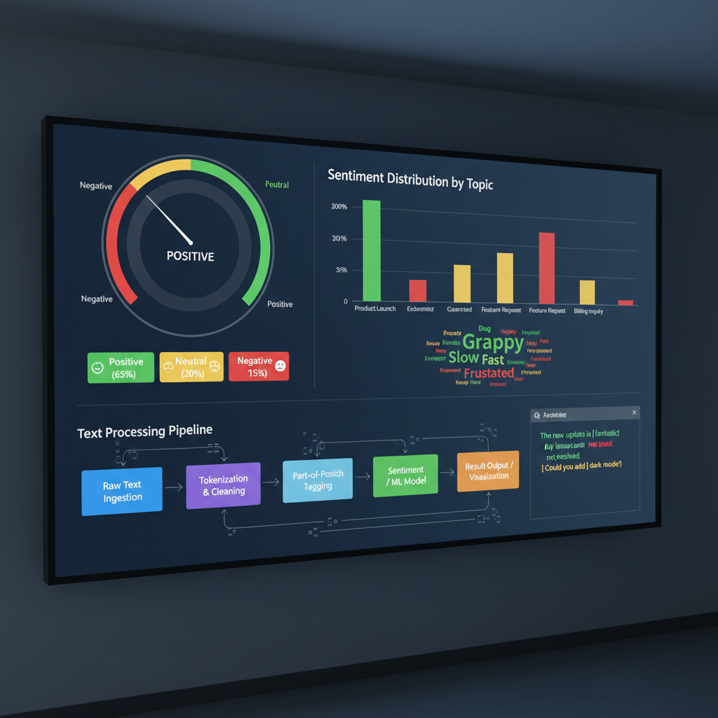Twitter sentiment analysis dashboard with positive negative neutral charts