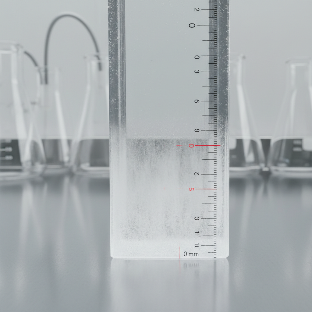 Close-up of pipette dispensing amber liquid into graduated cylinders with measurement markings