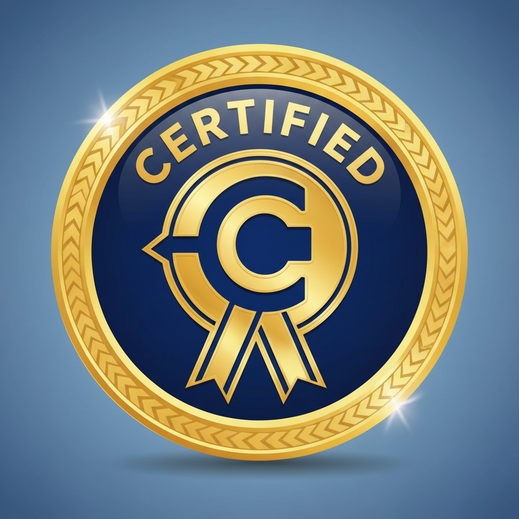 Verified badge icon representing trust and certification