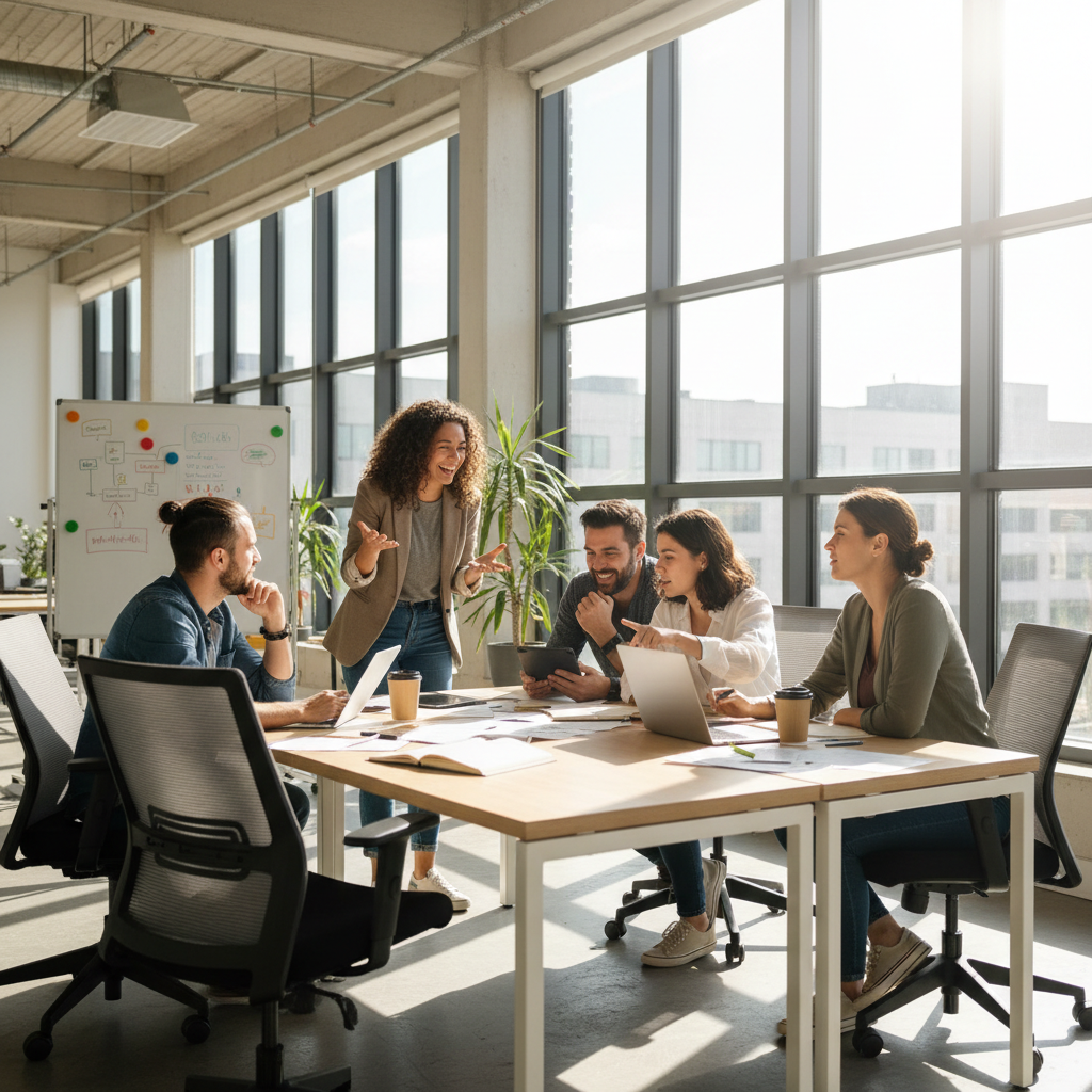 Erken aşama startup kurucuları fikir geliştirme toplantısında