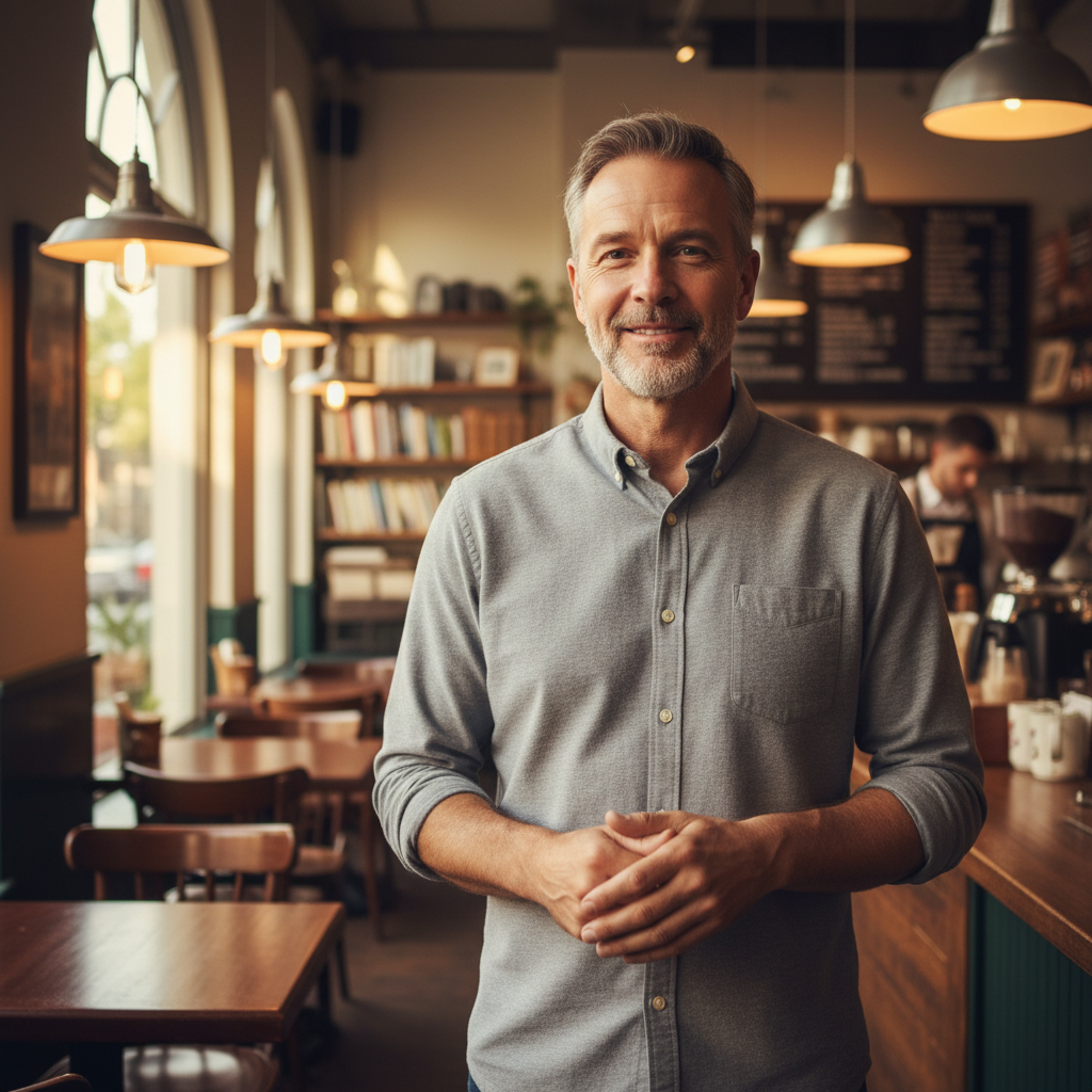 Маркус Чен, владелец кафе Grounds and Co, улыбается