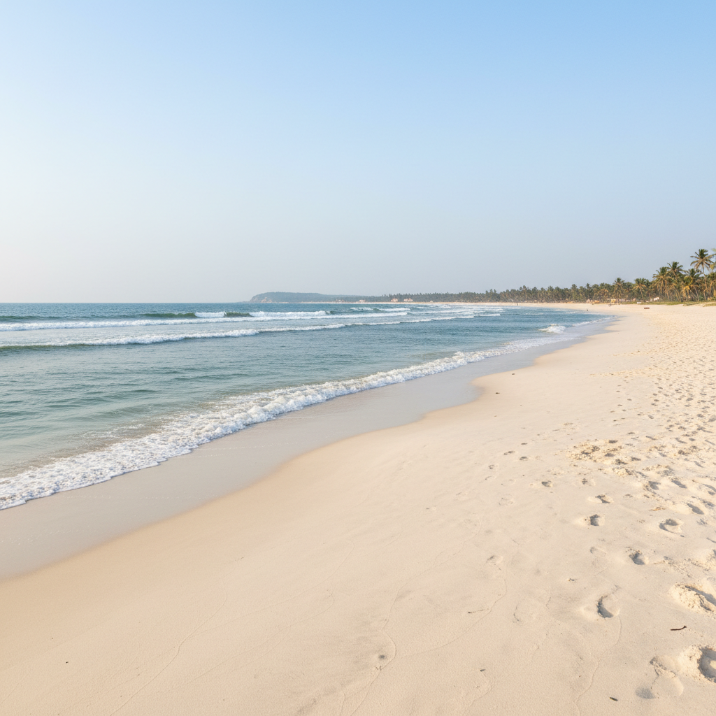 Crystal clear blue waters of Tarkarli beach ideal for scuba diving with white sand