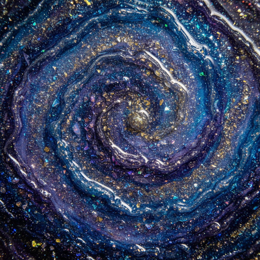 Rich dark blue and purple digital brush texture with galaxy-like swirls