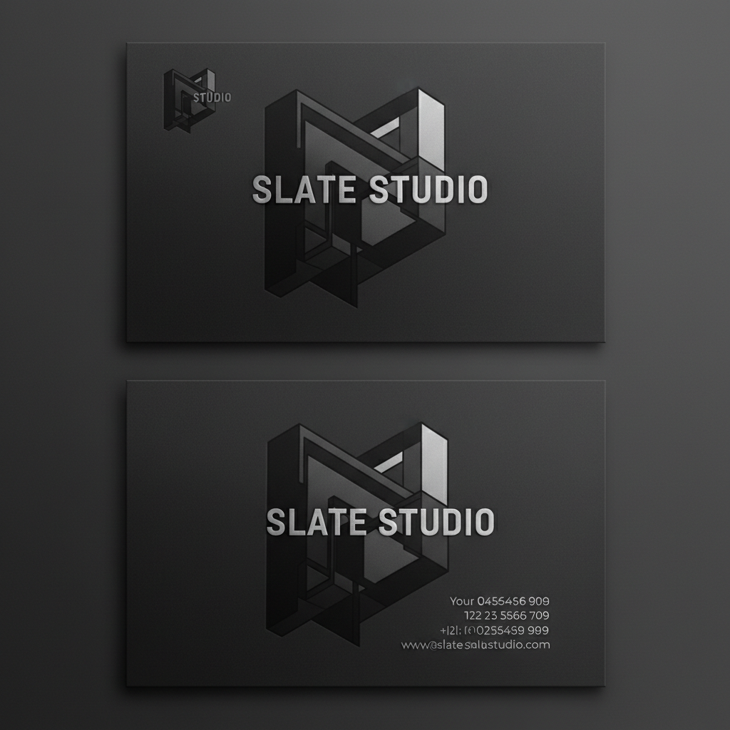 Dramatic monochromatic architectural geometry for Slate Studio identity motion