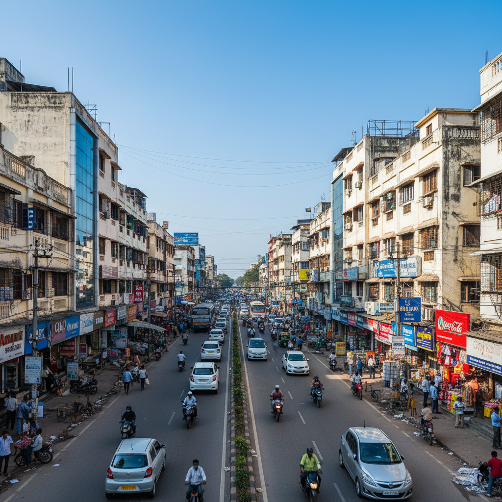 Chennai residential neighborhood with apartment buildings