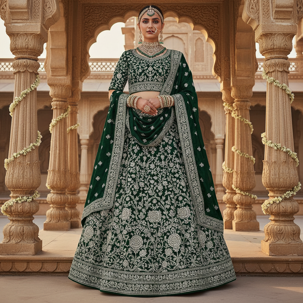 Zari embroidered dress material 3 piece set traditional