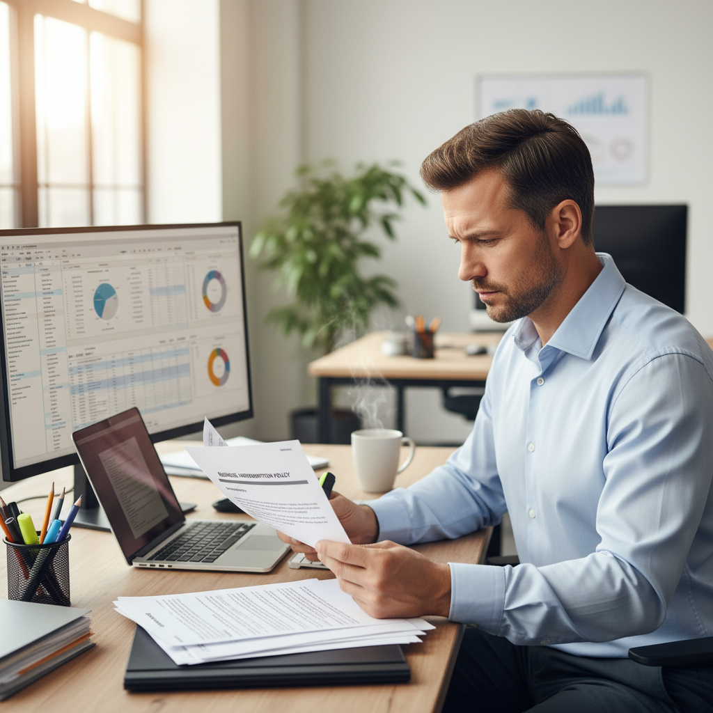 Geschäftsmann vergleicht Angebote verschiedener Spediteure am Laptop