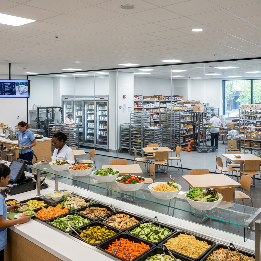Hospital cafeteria and healthcare facility food supply operations