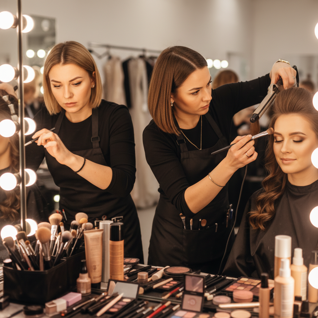 Professional makeup artist portrait